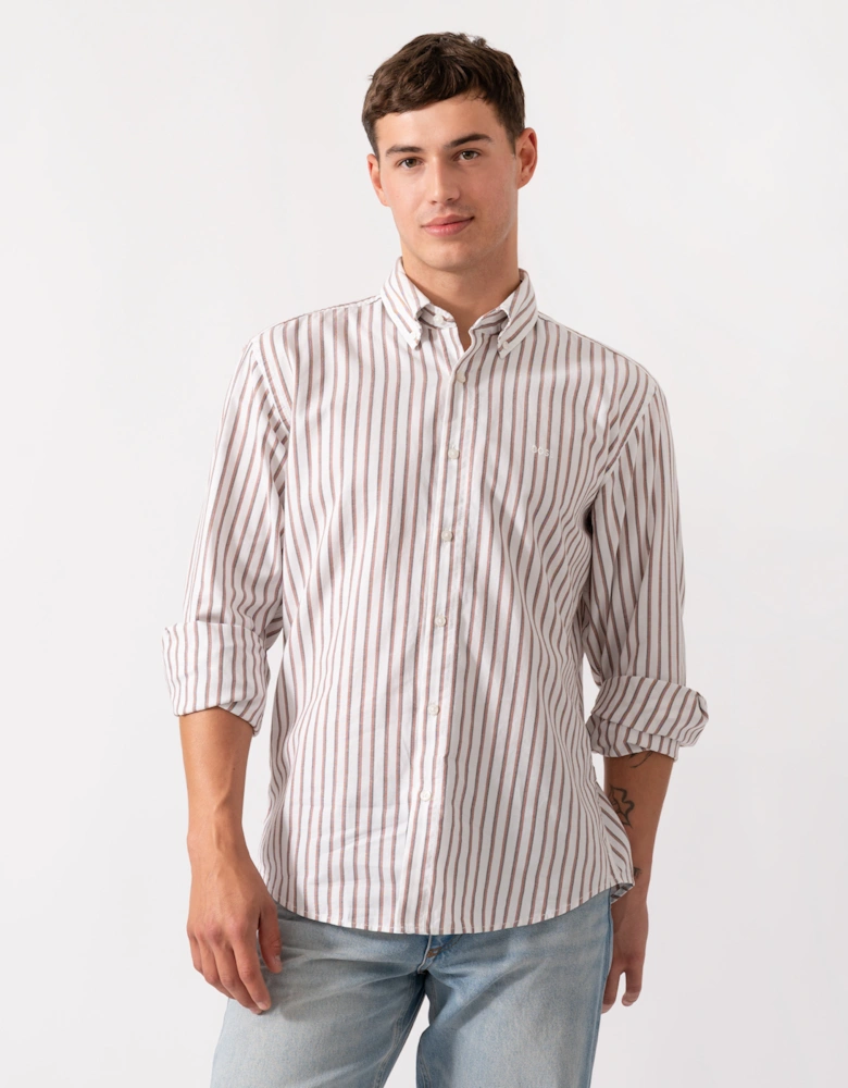 BOSS Orange Ricoplus Mens Long Sleeve Shirt - White 100