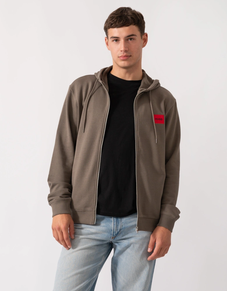 HUGO Daple212 Mens Zip Through Hoodie - Medium Grey 032