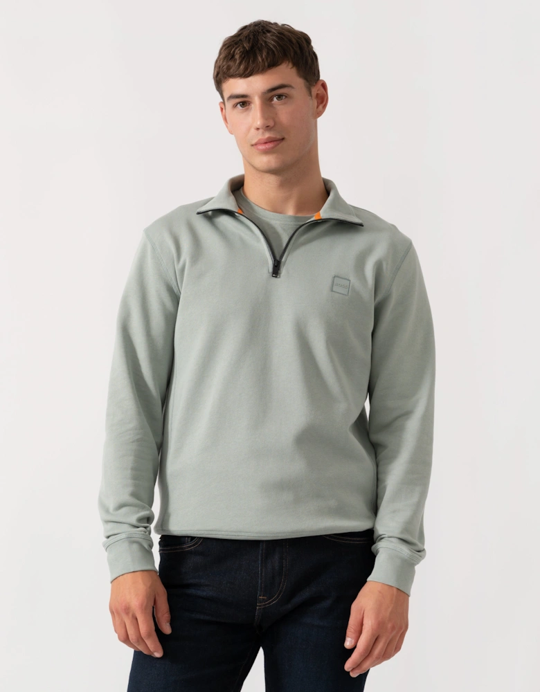 BOSS Orange Zetrust Mens 1/4 Zip Sweatshirt - Open Green 351