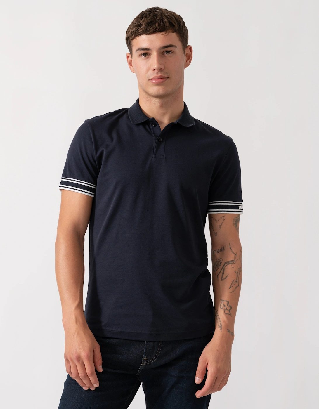BOSS Green Zone Mens Polo Shirt - Dark Blue 403, 2 of 1