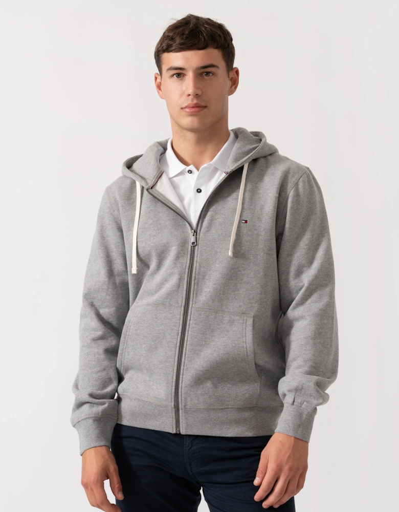 Essential Fleece Mens Zip Hoodie - Medium Grey Heather