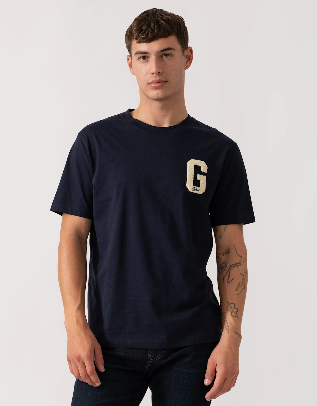 Mens G Badge Short Sleeve T-Shirt - 433 Evening Blue, 2 of 1