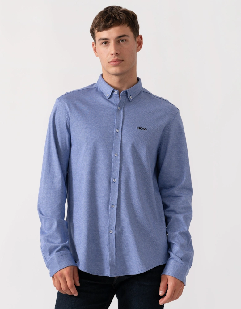 BOSS Green B_Motion Mens Regular-Fit Shirt in Dynamic Cotton Jersey  - Medium Blue 422