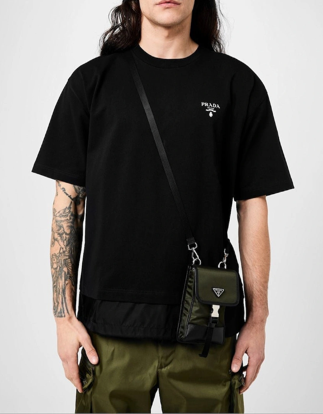Utility Cross Body Bag in Military Green