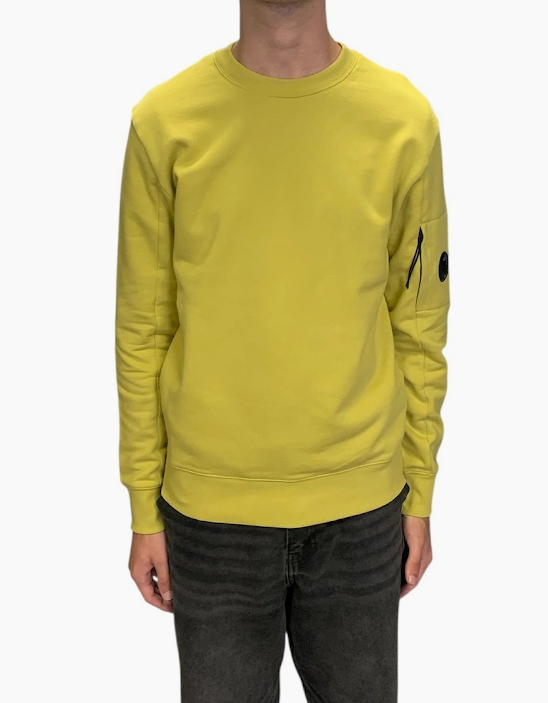 Cp Company Men's Golden Diagonal Raised Fleece Lens Sweatshirt - Palm - Size: Small
