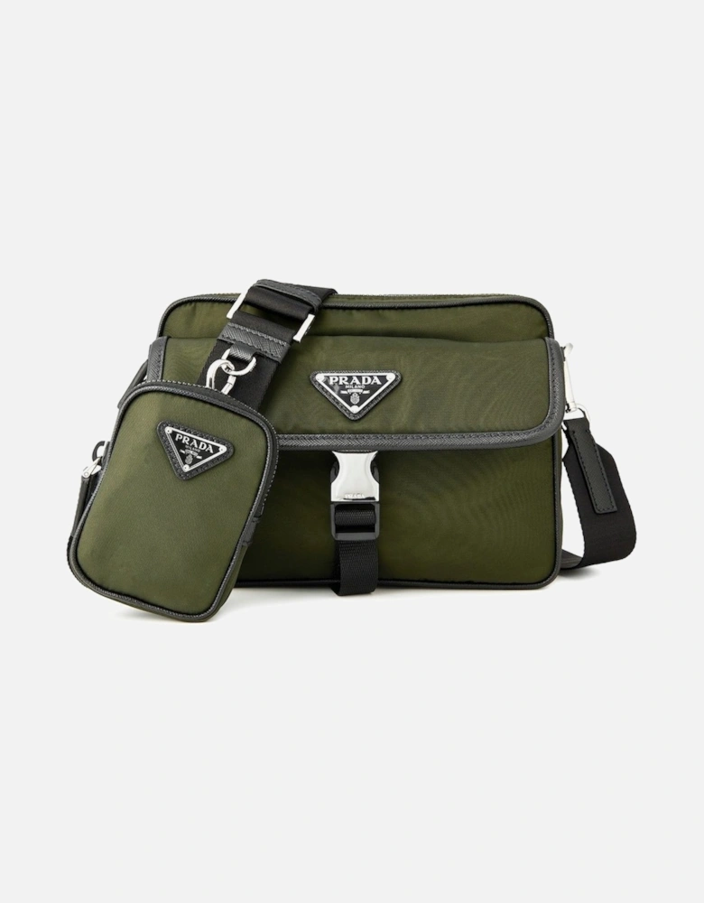 Re-Nylon Crossbody Bag in Military Green
