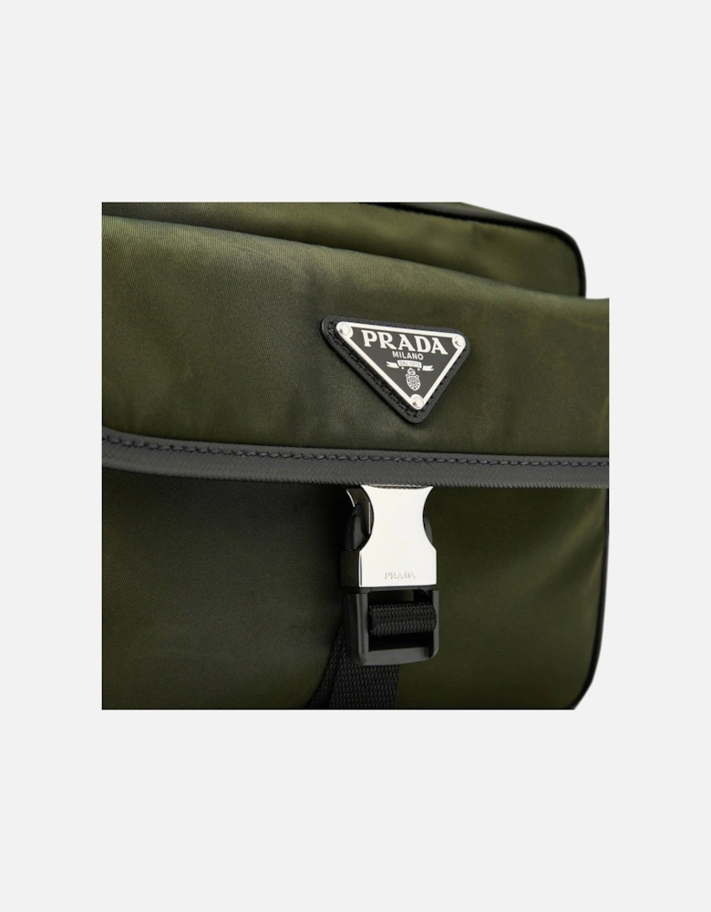 Re-Nylon Crossbody Bag in Military Green