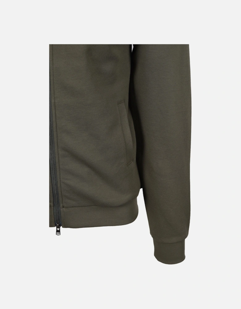 Zip Through Collared Sweatshirt Laurel Green