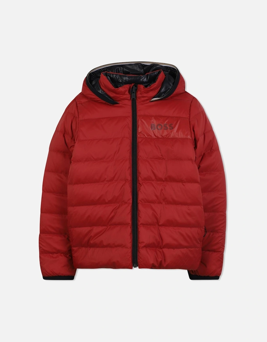 BOSS BOYS RED AND BLACK REVERSIBLE JACKET J52398