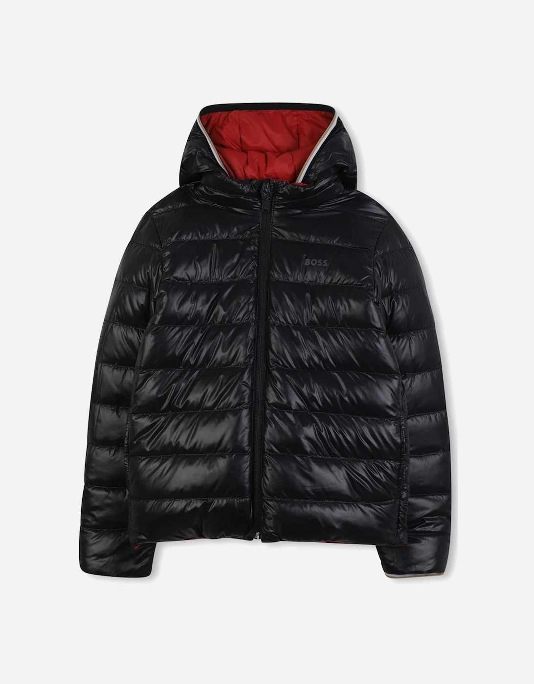 BOSS BOYS RED AND BLACK REVERSIBLE JACKET J52398