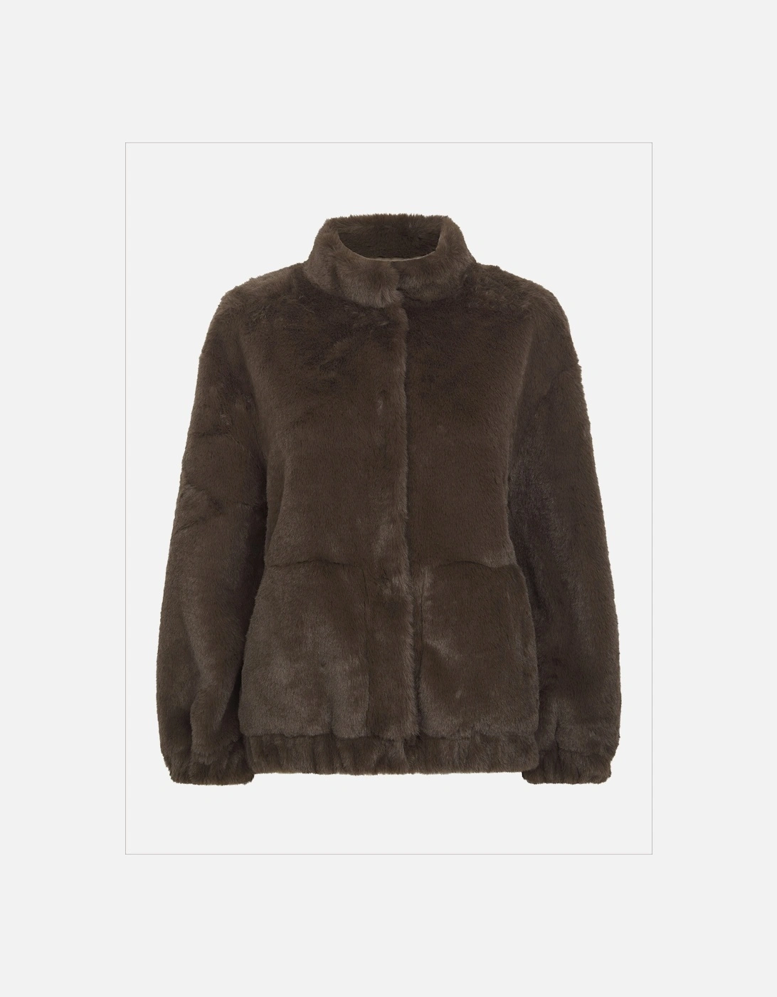 Aubrey Faux Fur Jacket In Khaki