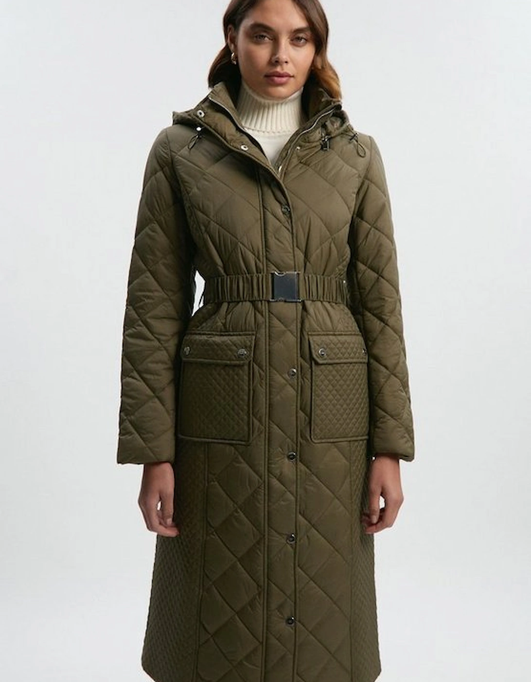 Quilted Hooded Longline Coat, 2 of 1