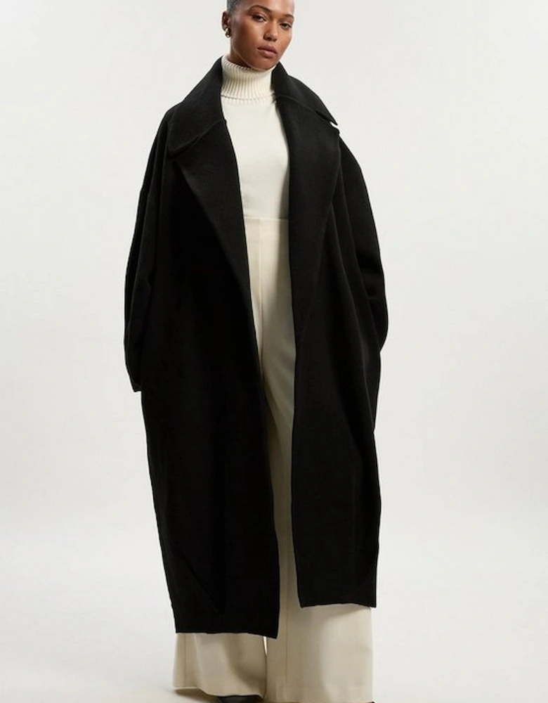 Plus Size Compact Wool Blend Oversized Knit Coatigan