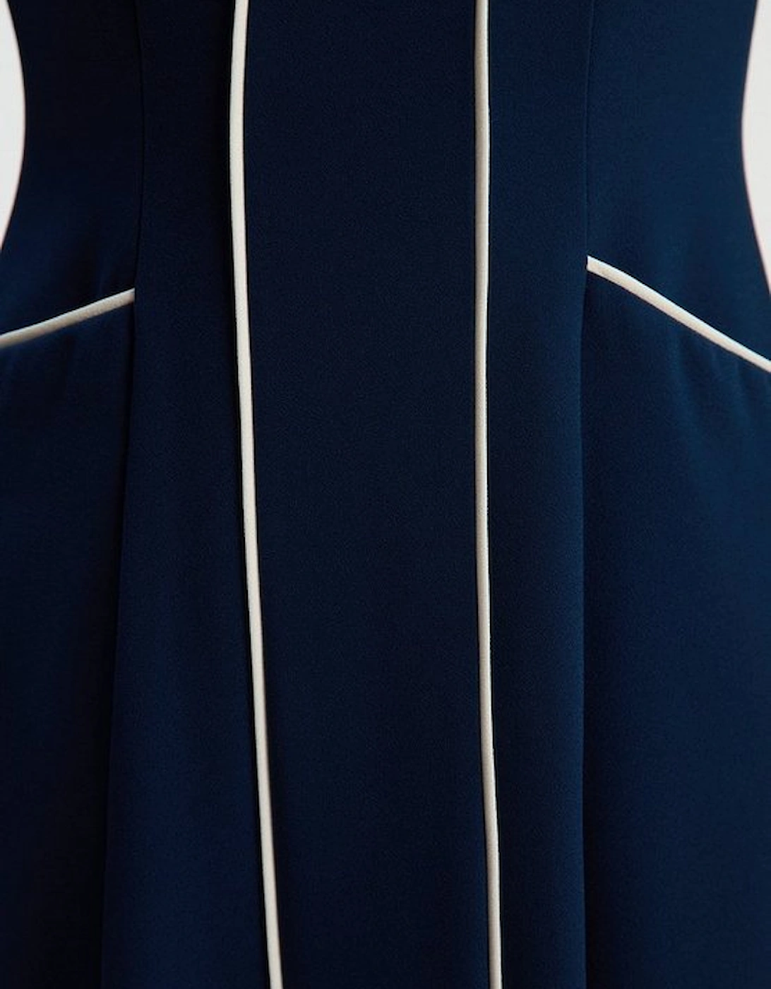 Tailored Crepe Tipped Tailored Midi Shirt Dress