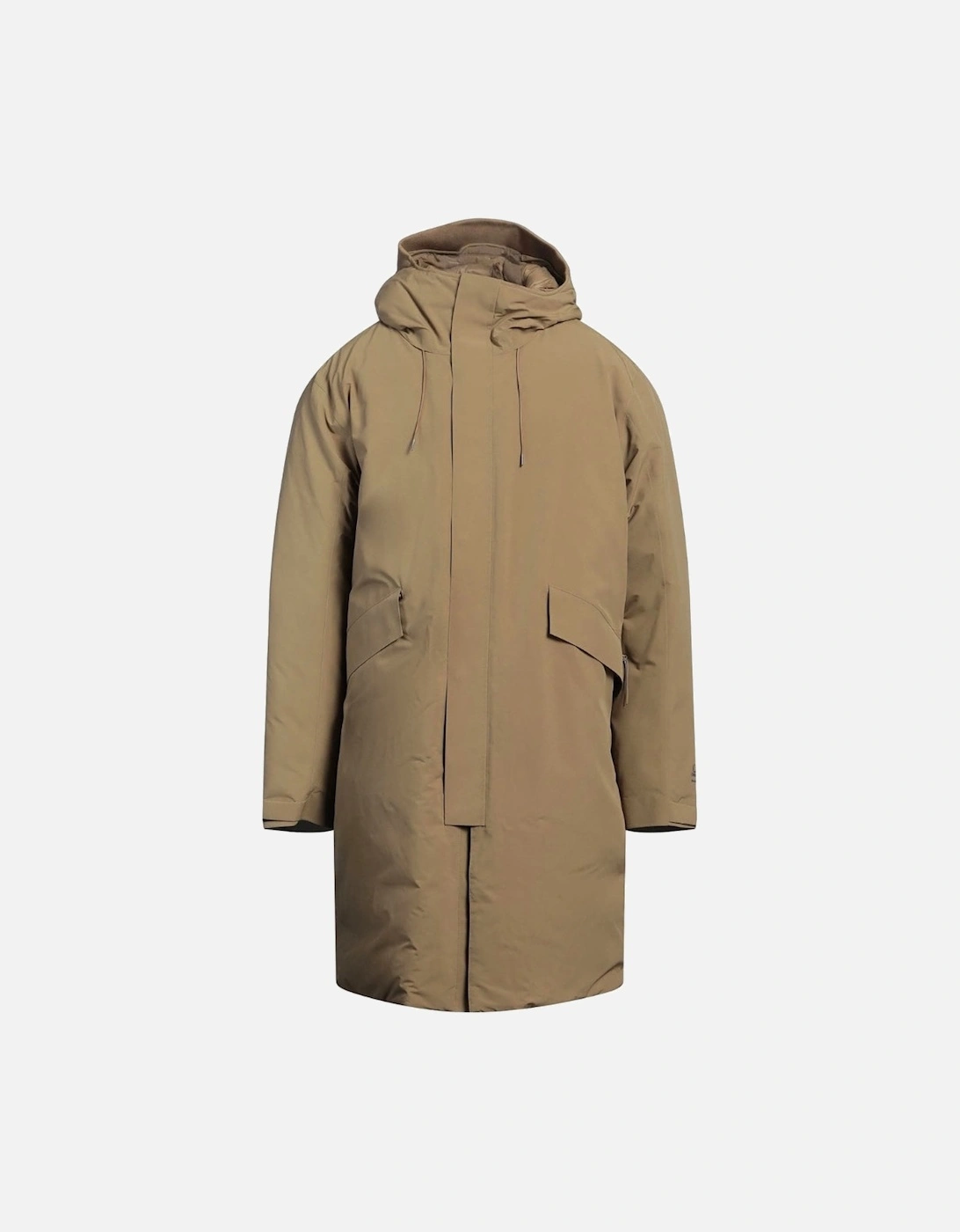 Men's C.P. Company Brown Long Down Jacket - Tan - Size: 40/Regular