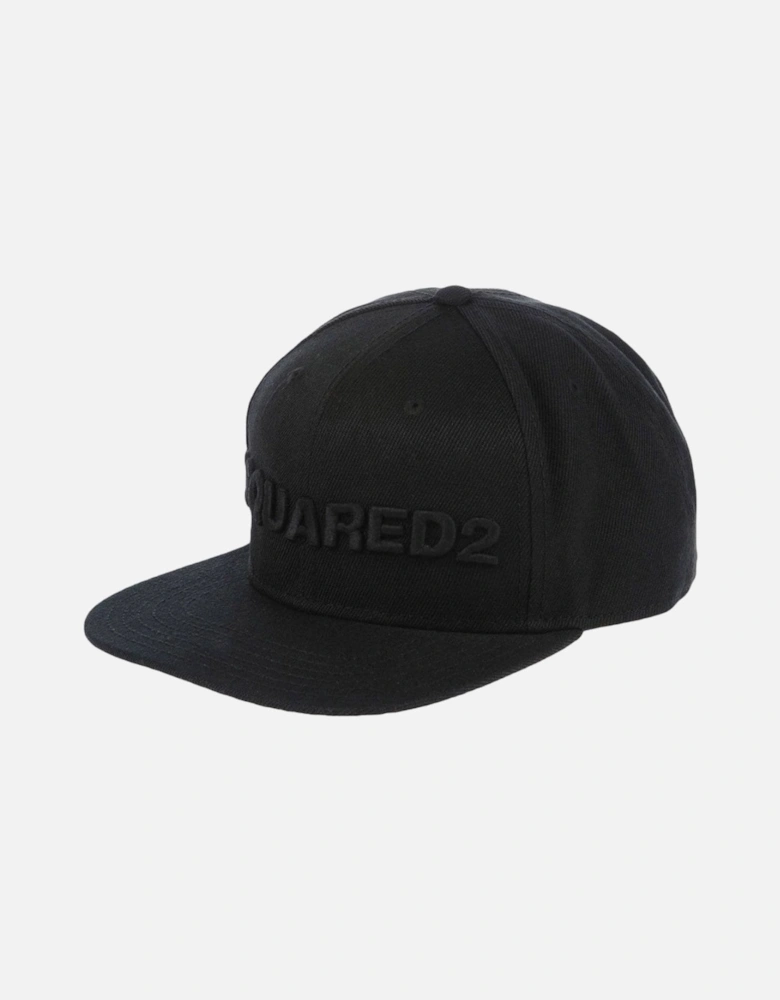 Monotone Embossed Logo Black Cap