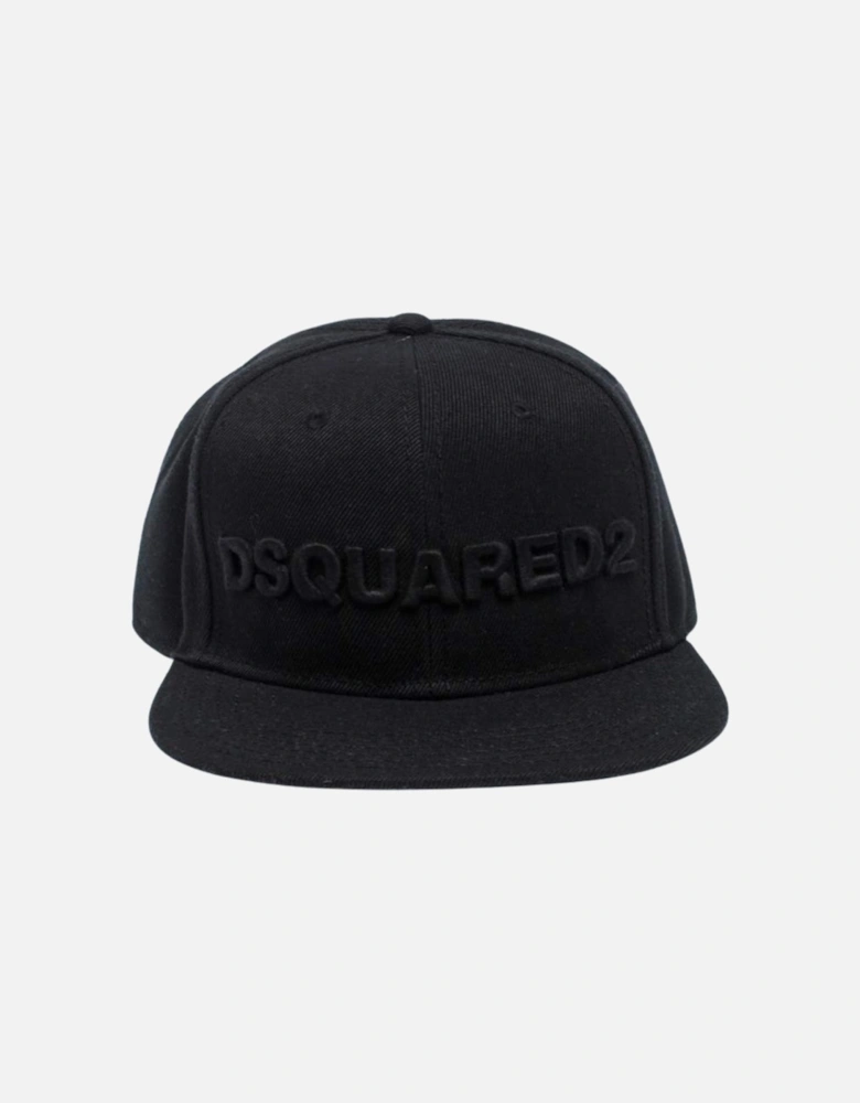 Monotone Embossed Logo Black Cap