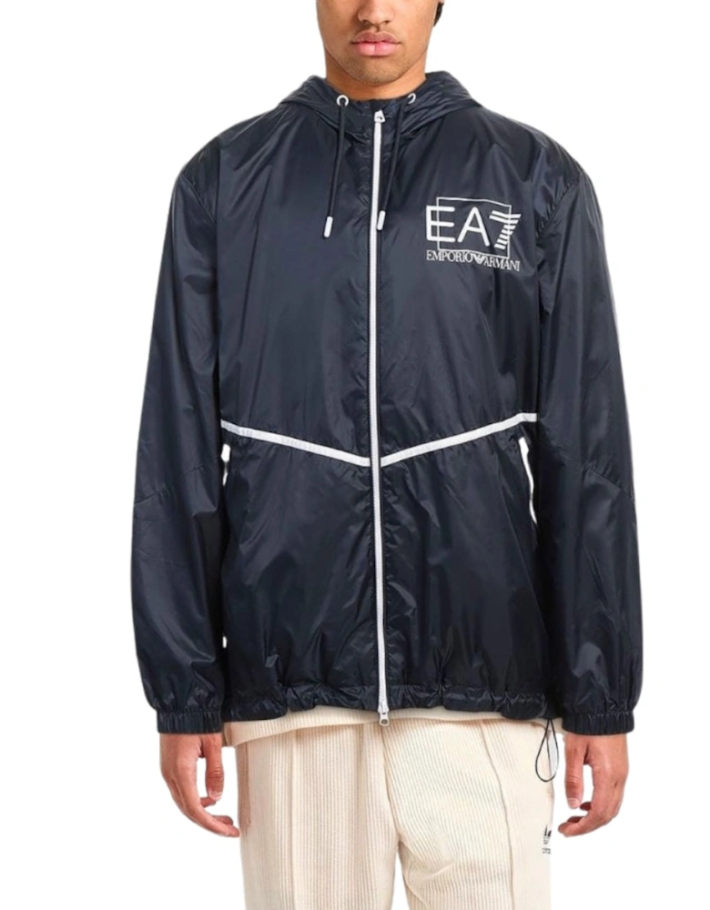 Navy Blue Hooded Jacket