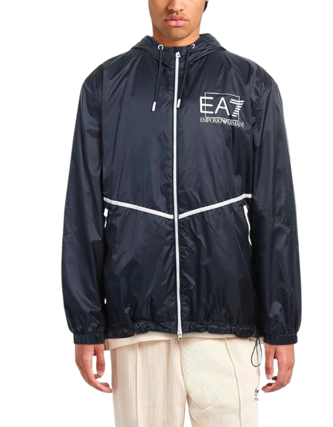 Navy Blue Hooded Jacket
