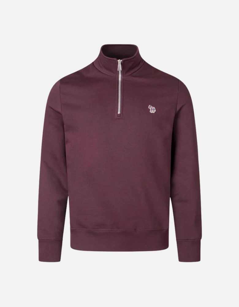 LS Reg Fit Half Zip Top Zebra - Red