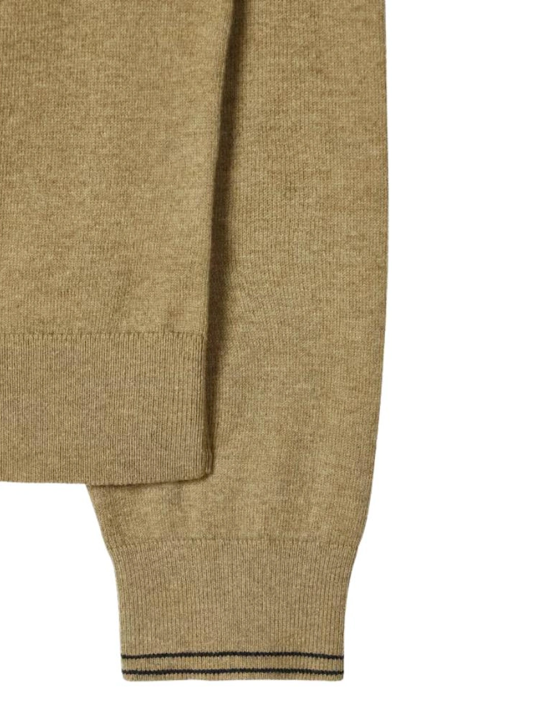 PS 1/4 Zip Knit Sweat Zebra Badge - Camel