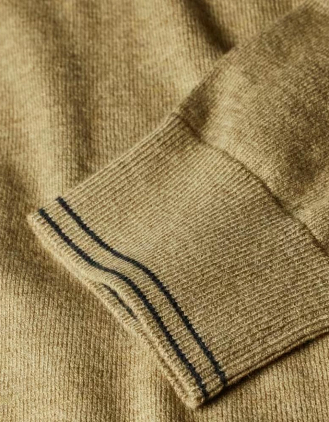 PS 1/4 Zip Knit Sweat Zebra Badge - Camel