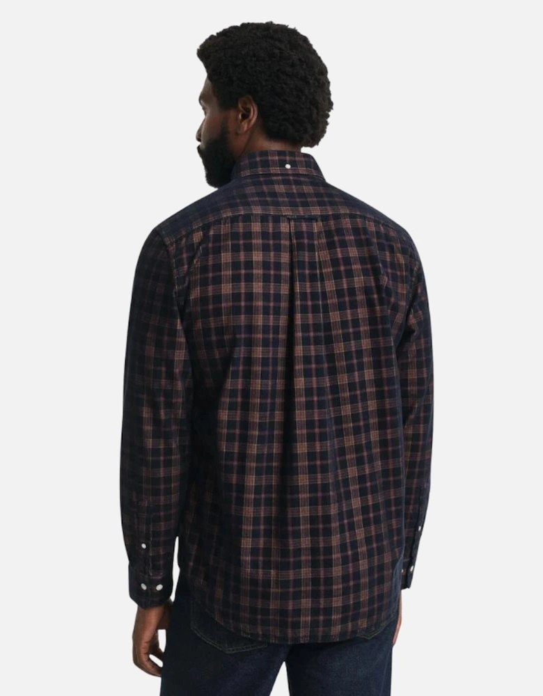 Reg Corduroy Check Shirt - Evening Blue
