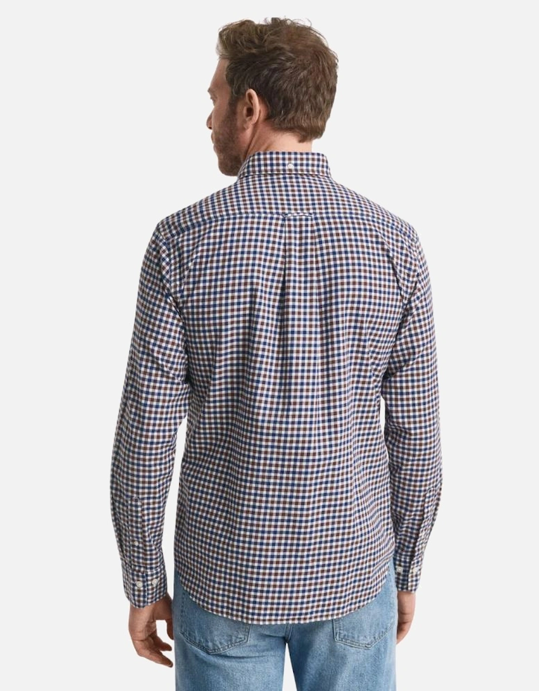 Reg Twill Gingham Shirt - Mahogany Brown