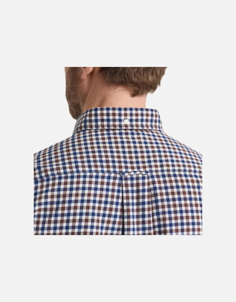 Reg Twill Gingham Shirt - Mahogany Brown