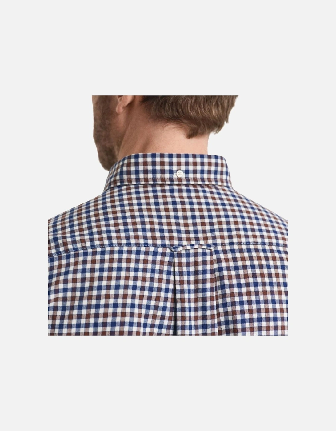 Reg Twill Gingham Shirt - Mahogany Brown