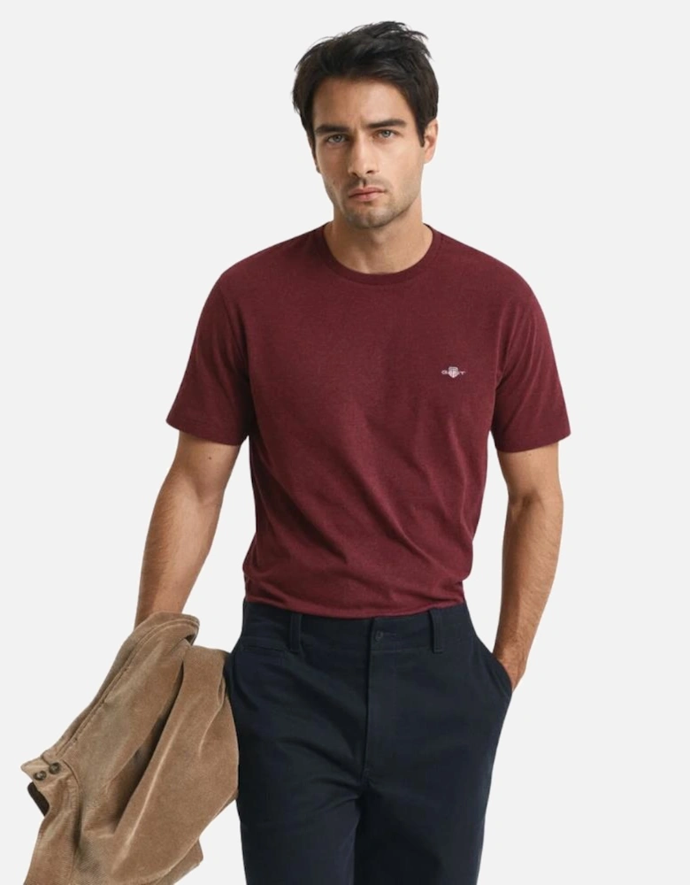 Reg Shield SS T-Shirt - Bordeaux Melange