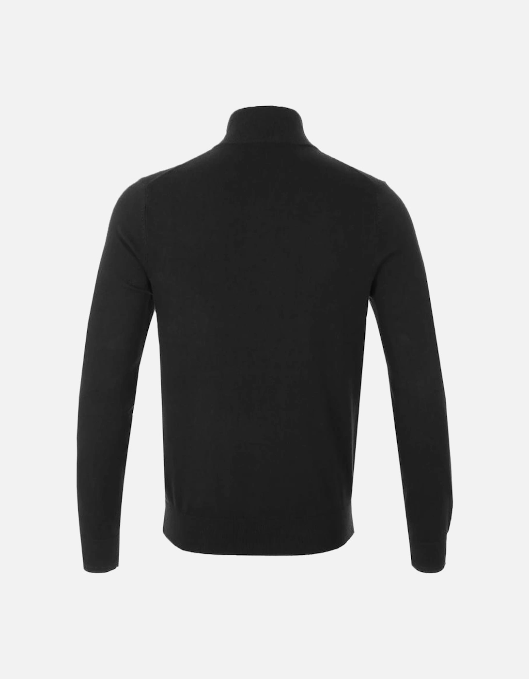 PS 1/4 Zip Knit Sweat Zebra Badge - Black