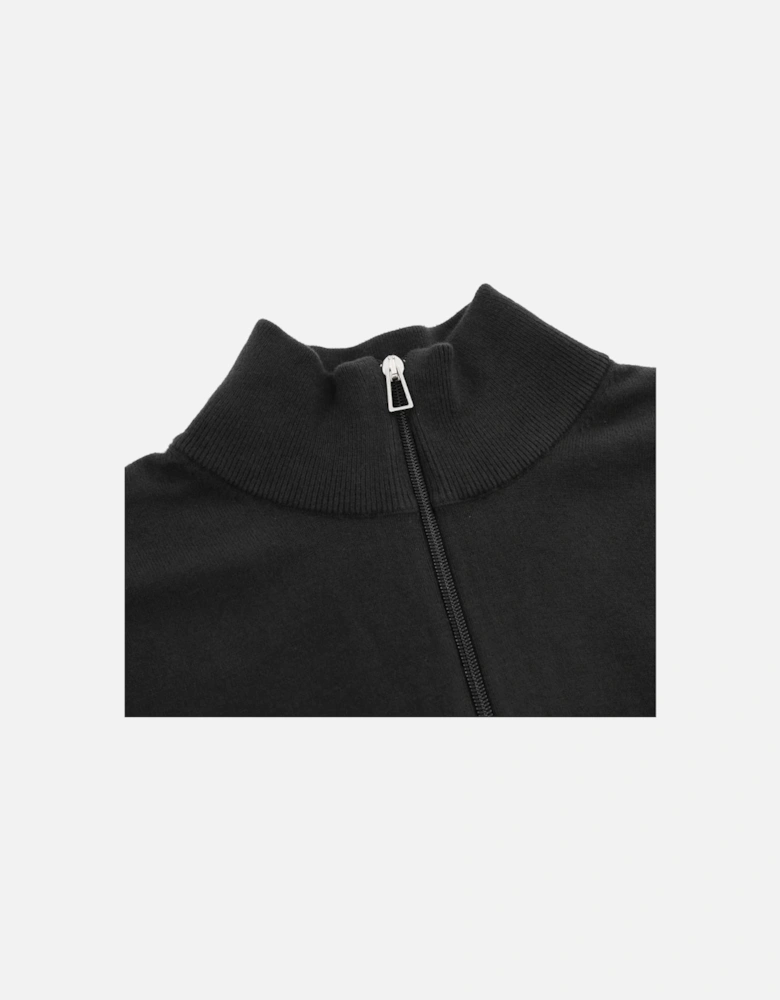 PS 1/4 Zip Knit Sweat Zebra Badge - Black
