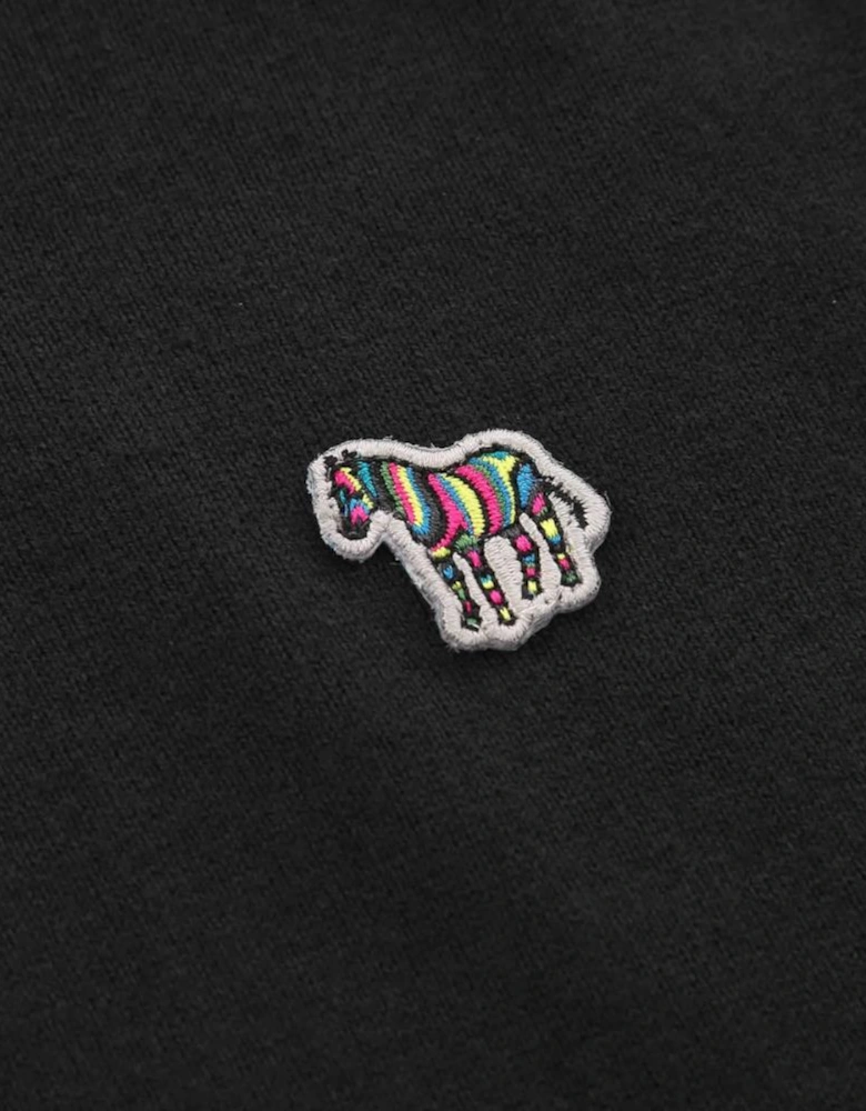 PS 1/4 Zip Knit Sweat Zebra Badge - Black