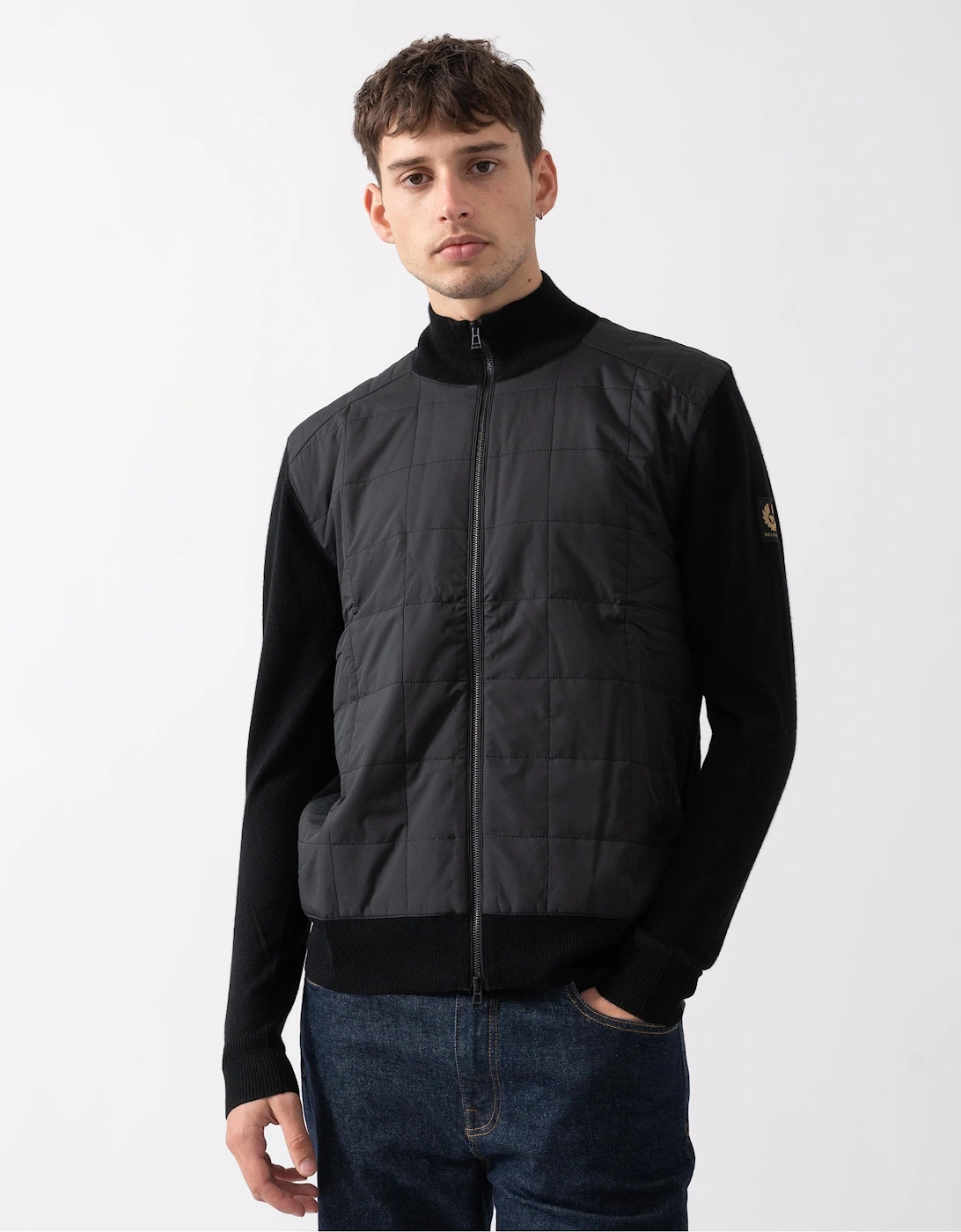 Men's Belstaff Kelbrook Mens Merino Wool Zip Cardigan - Black - Size: M