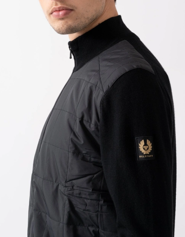 Kelbrook Mens Merino Wool Zip Cardigan - Black