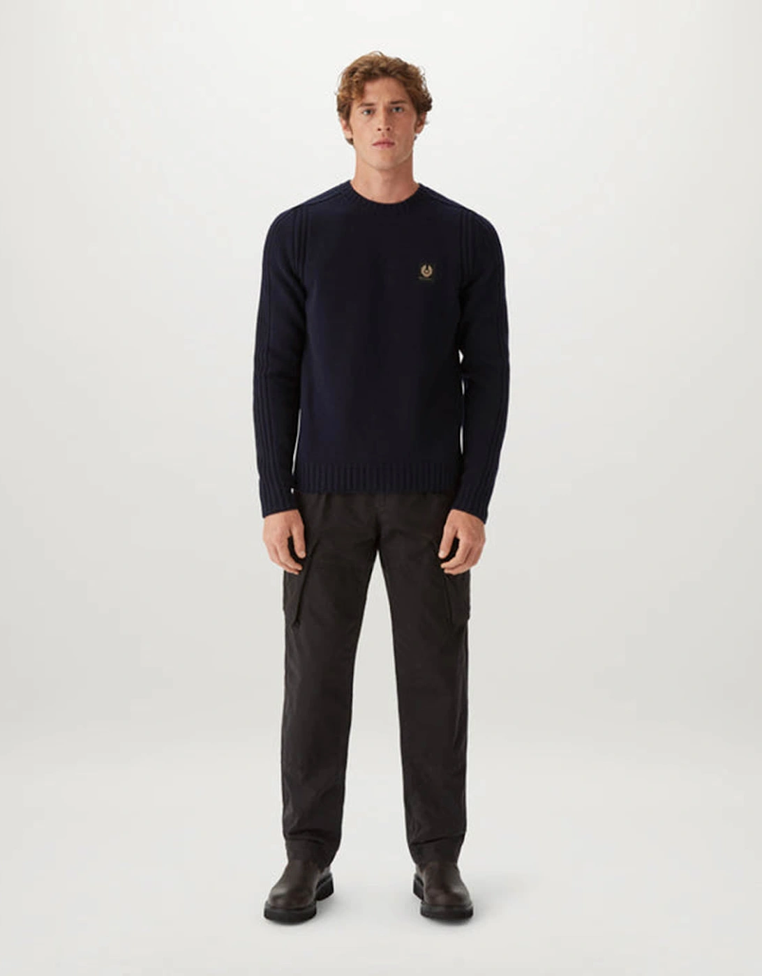 Watch Mens Crew Neck Jumper With Logo Patch - Dark Ink, 3 of 2