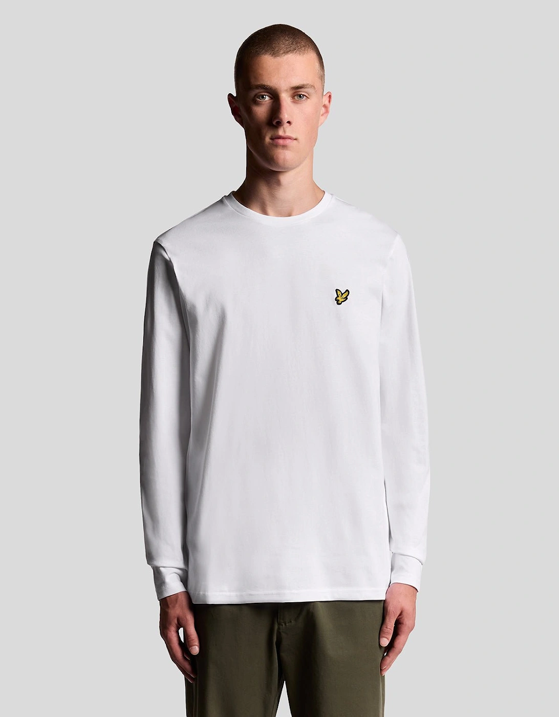 Lyle And Scott Men's White Long Sleeve Cotton T-Shirt  34 Xs