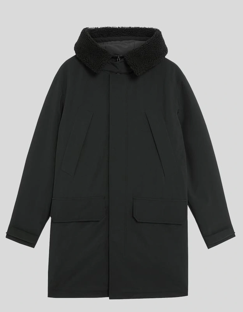 Heavyweight Faux Shearling Collar Parka