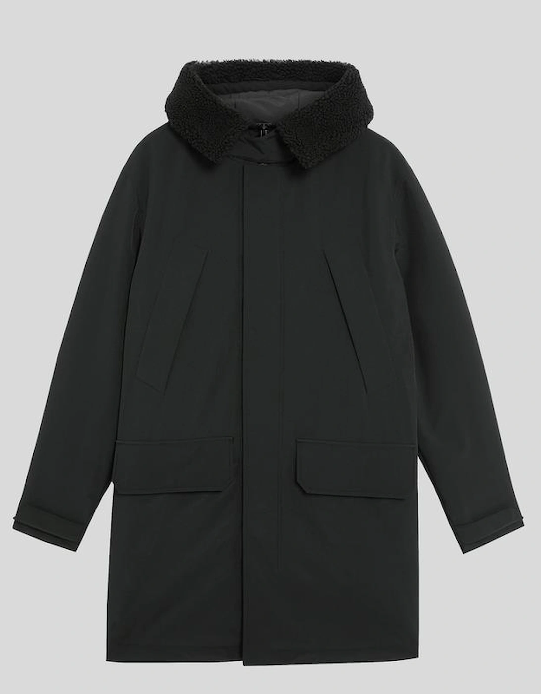 Heavyweight Faux Shearling Collar Parka