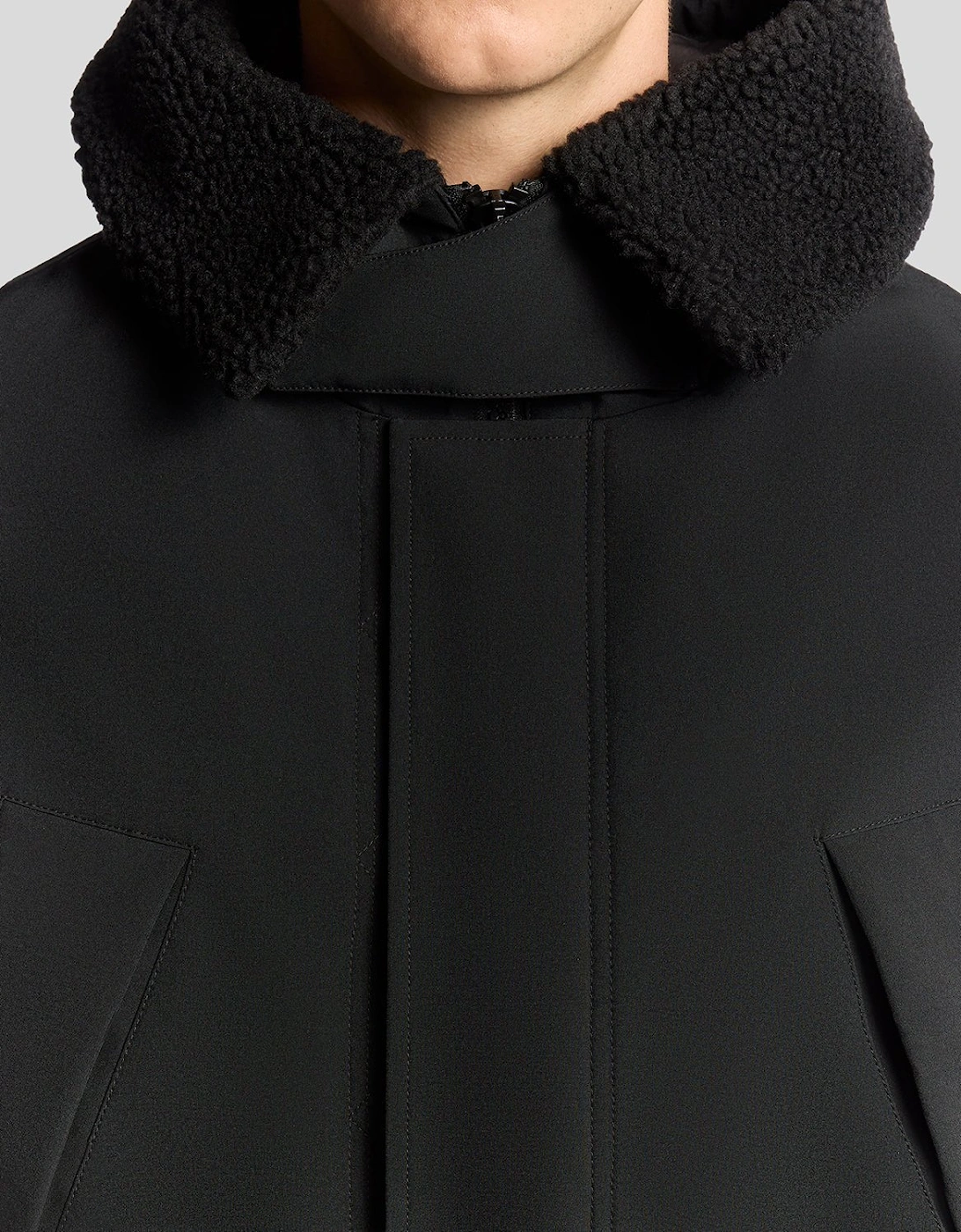 Heavyweight Faux Shearling Collar Parka