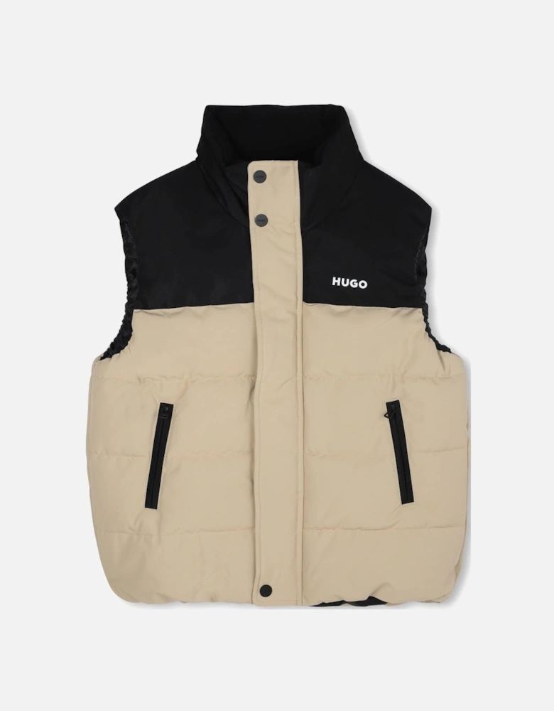 HUGO BOYS BEIGE/BLACK GILET G00482