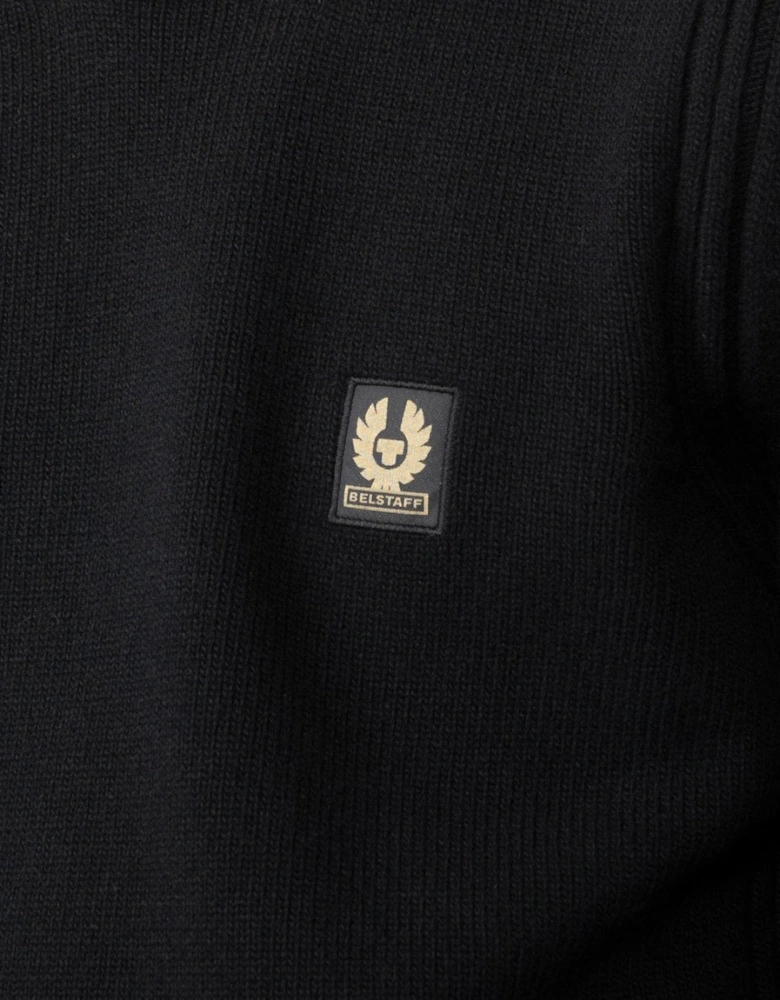 Watch Mens Crew Neck Jumper With Logo Patch - Black