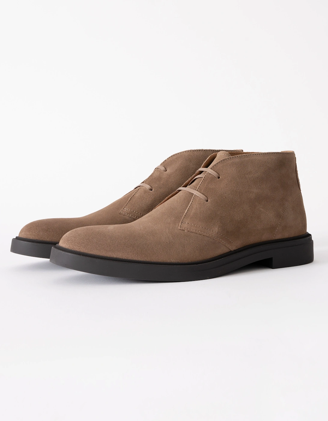 Men's BOSS Orange Calev Mens Suede Desert Boots - Medium Beige 260 - Tan - Size: 8