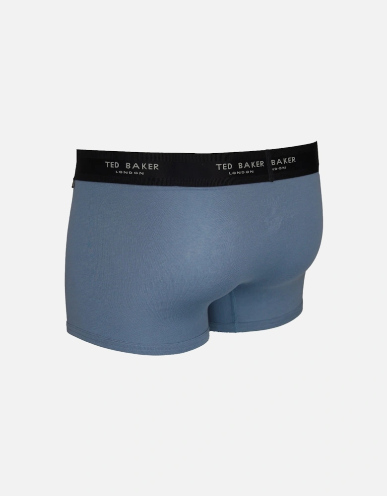 3-Pack Cotton Boxer Trunks, Blue/Grey/Navy