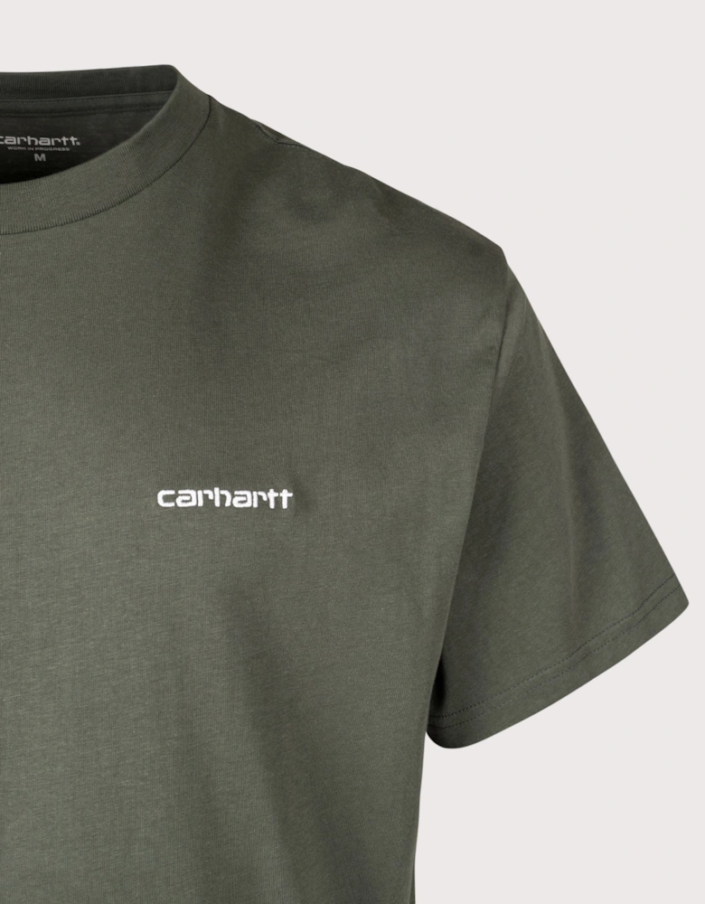 Relaxed Fit Script Embroidery T-Shirt