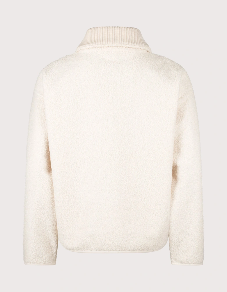 Relaxed Fit Quarter Zip Neck Polar Fleece Sweatshirt