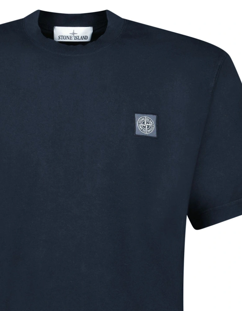 Combed Organic Cotton Jersey T-Shirt in Navy