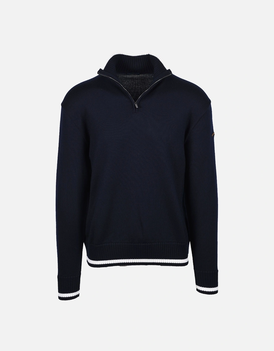 Half Zip Knitwear Navy & Cream, 5 of 4