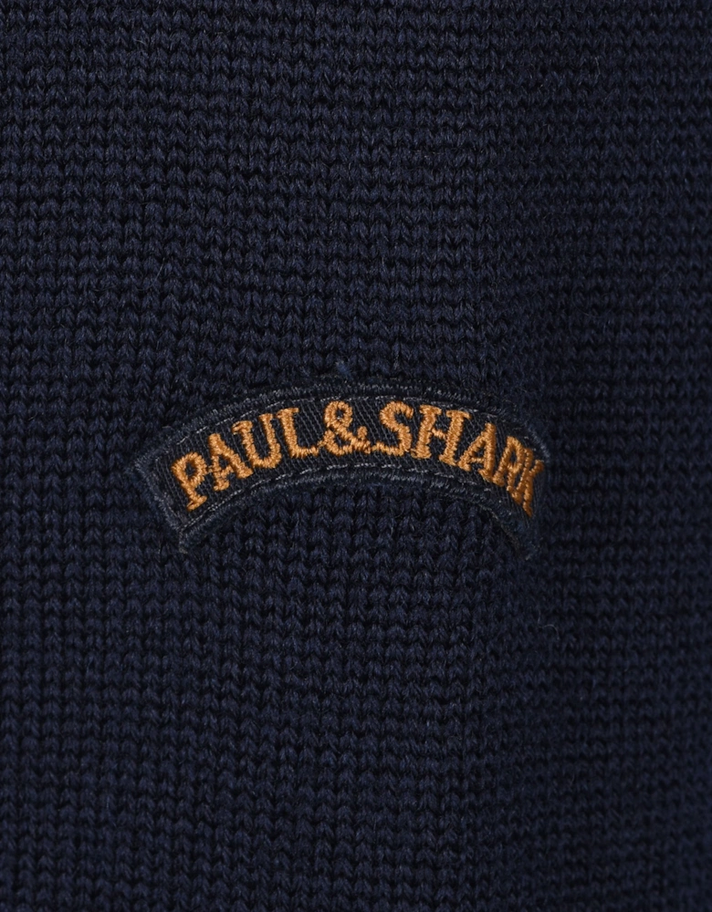Half Zip Knitwear Navy & Cream